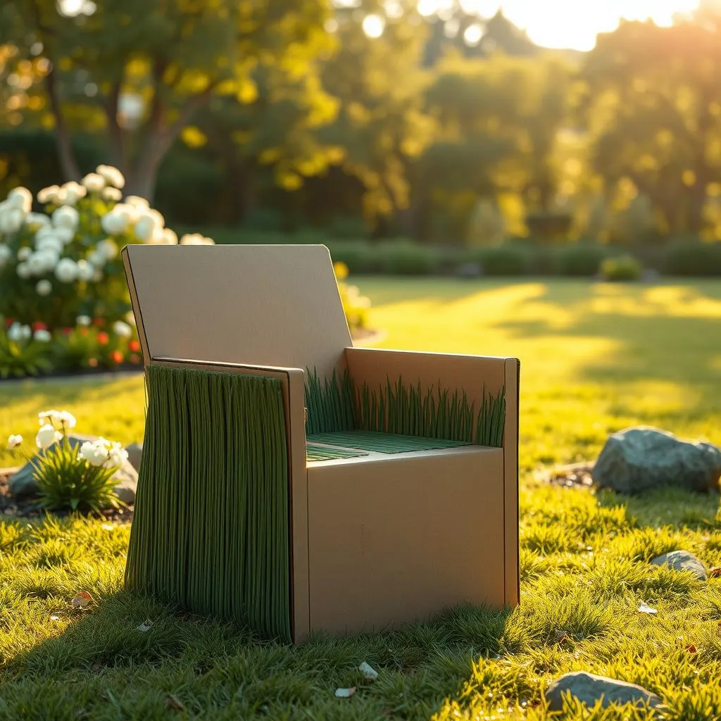 cardboard grass chair