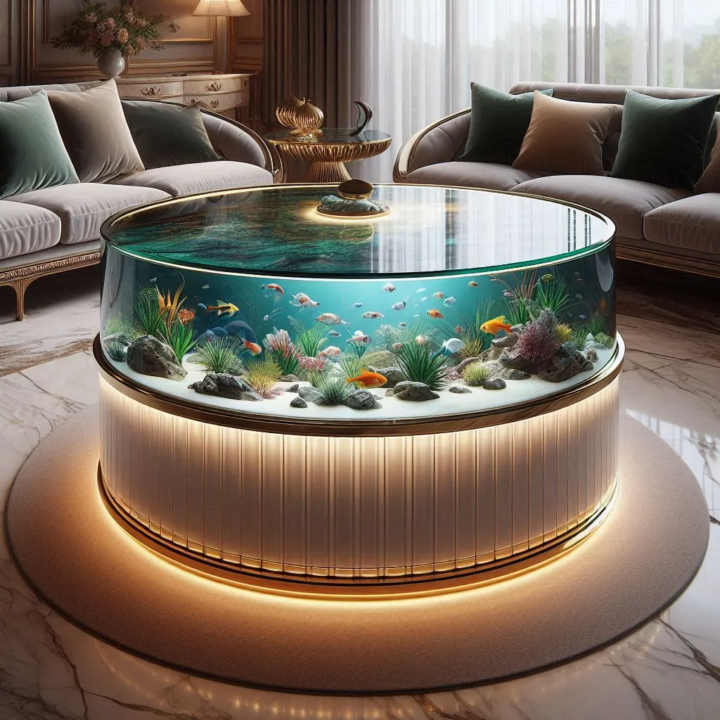 glass fish tank coffee table