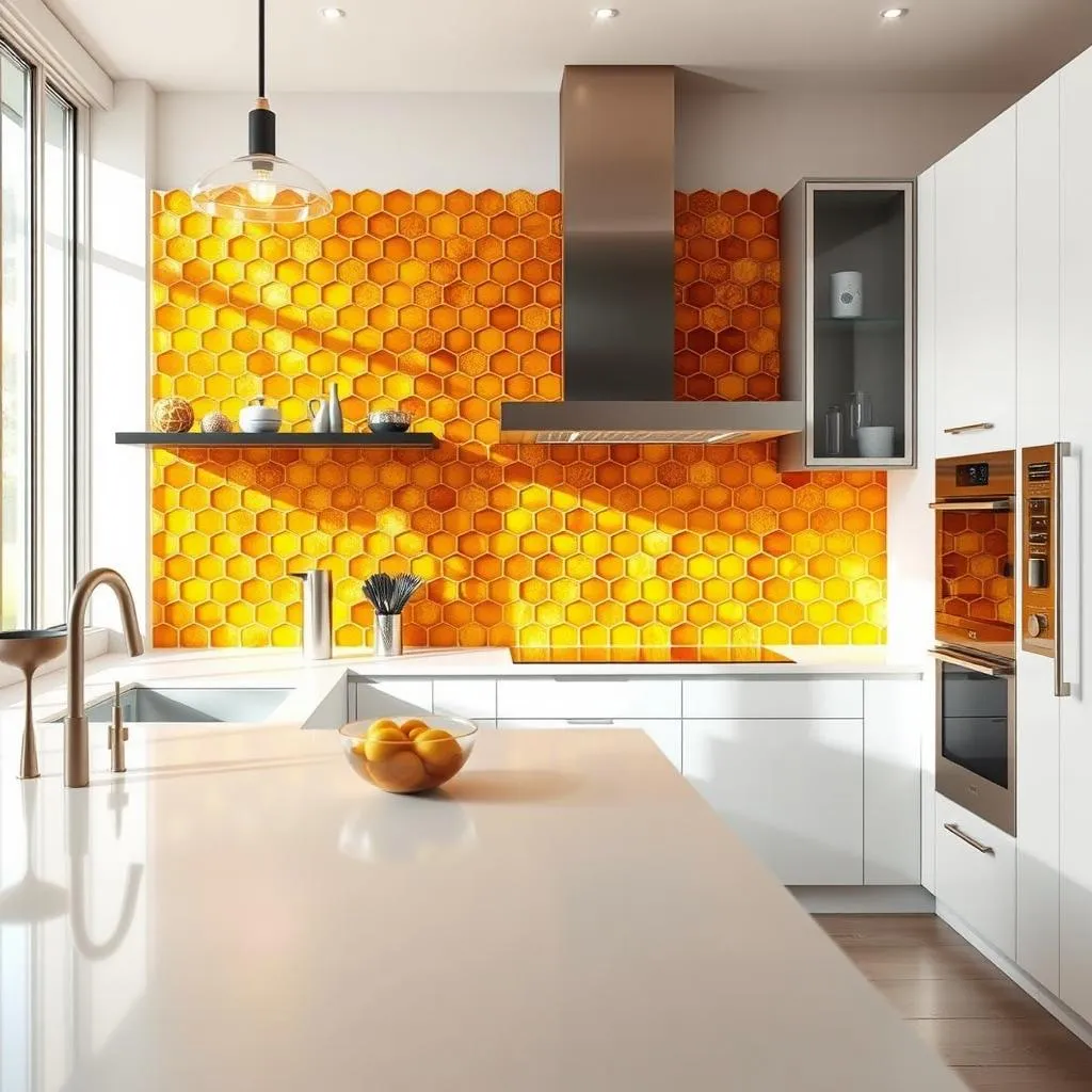 honeycomb backsplash kitchen