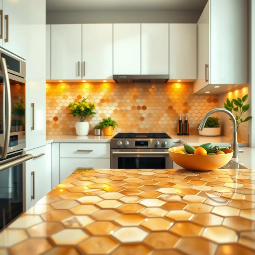 honeycomb kitchen backsplash
