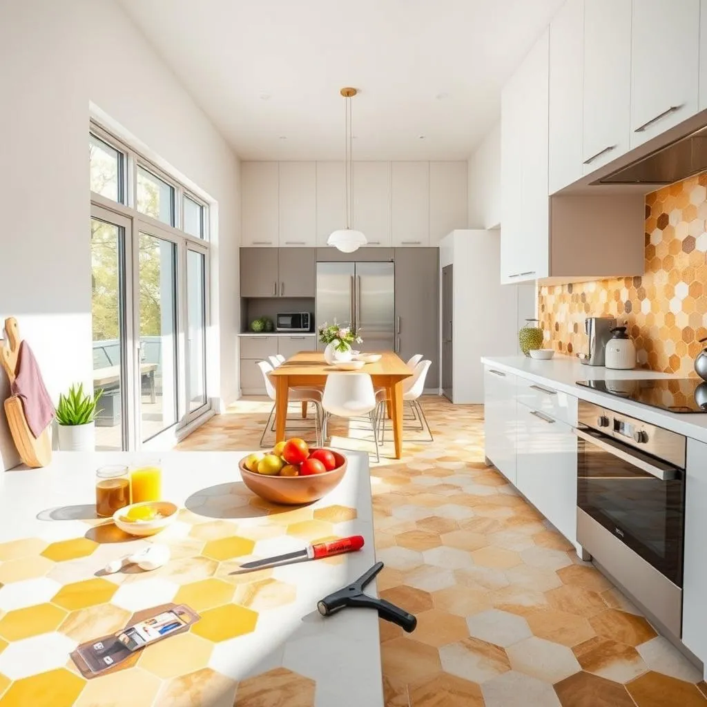honeycomb tiles kitchen