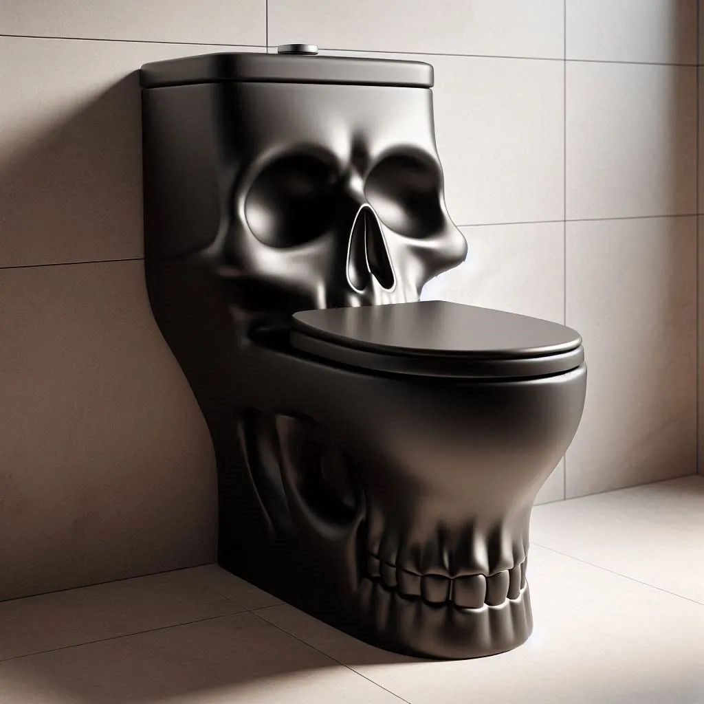 light up skull toilet