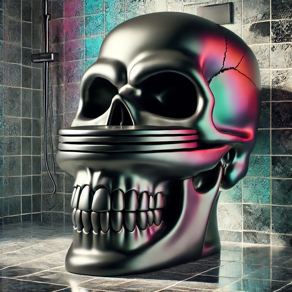 skull shaped toilet bowl