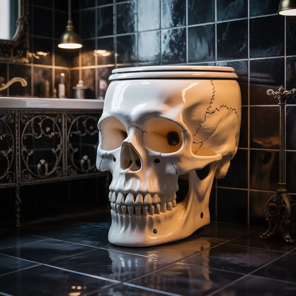 skull-shaped toilet