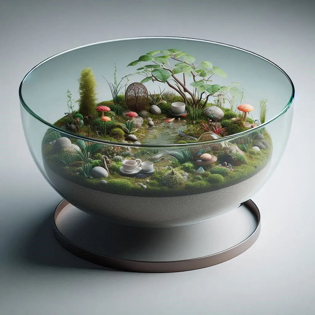 sleek modern terrariums