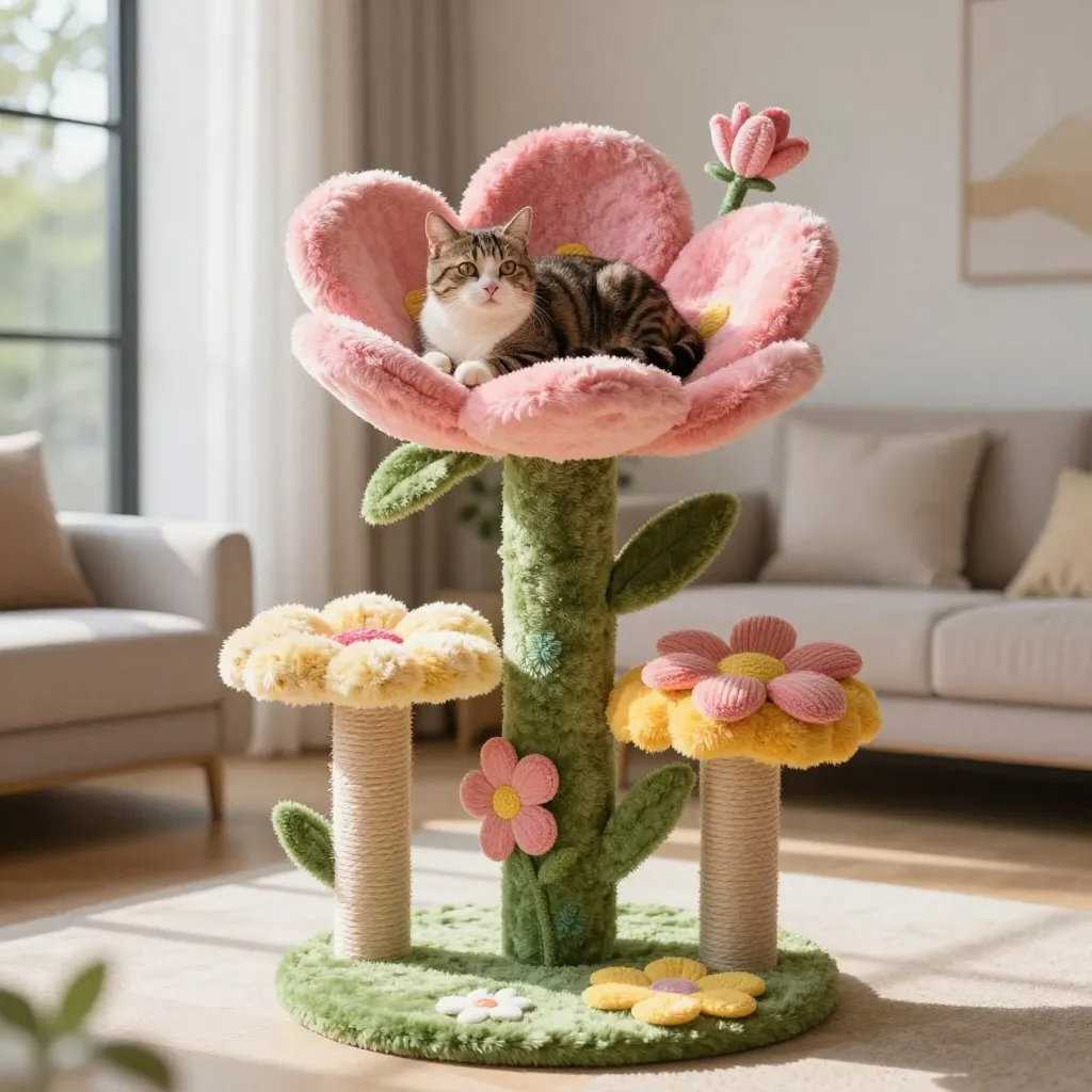 floral patterned kitty tree