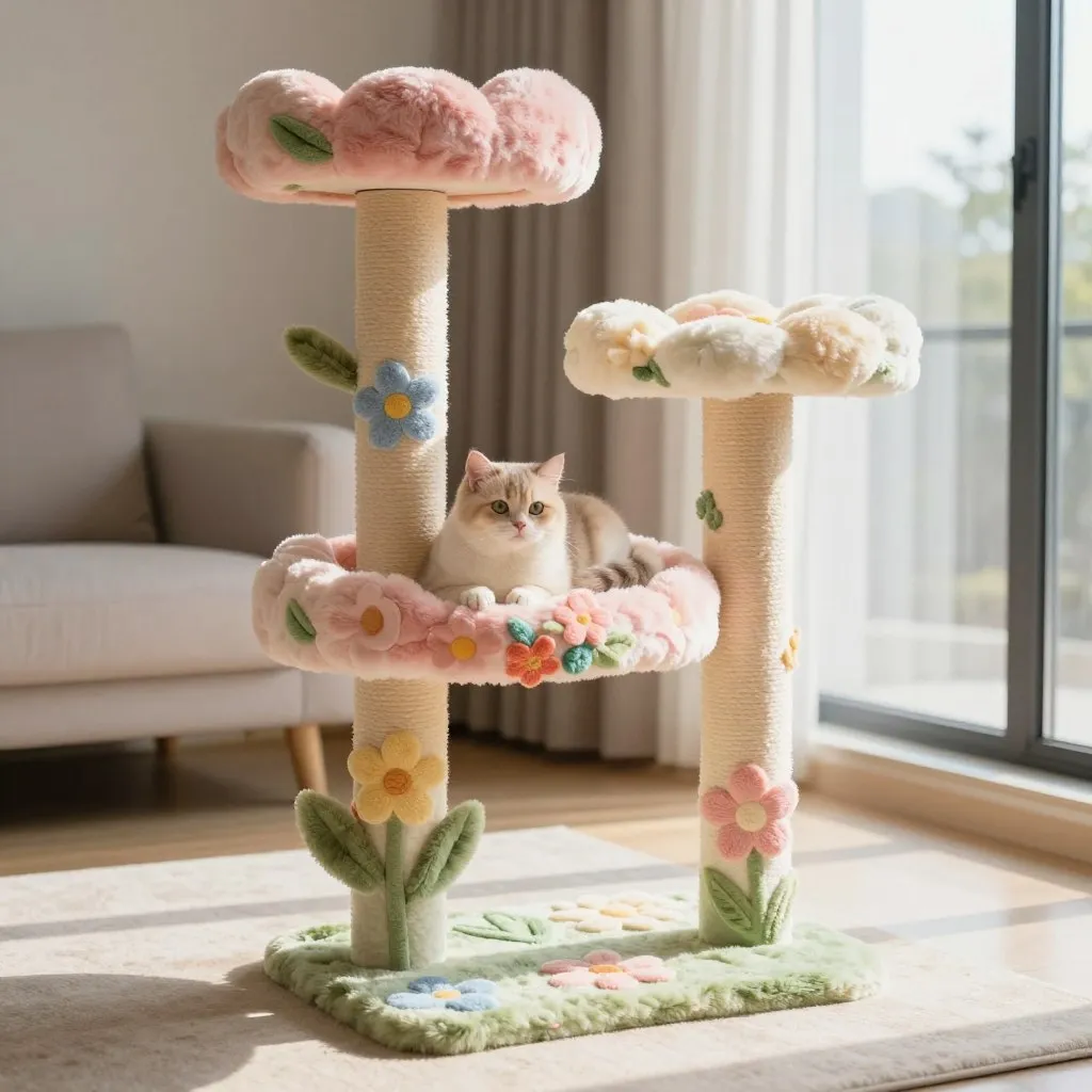 flower cat tree 4