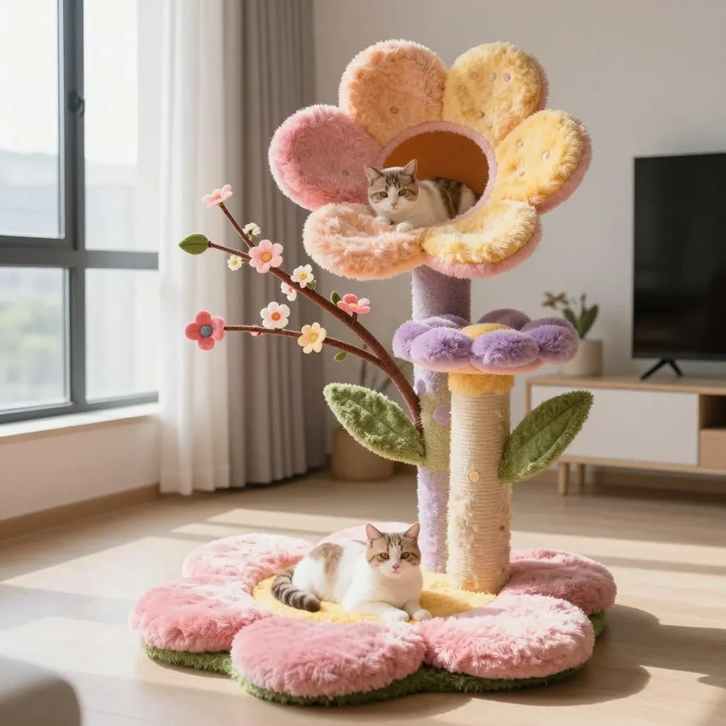 flower cat tree 5