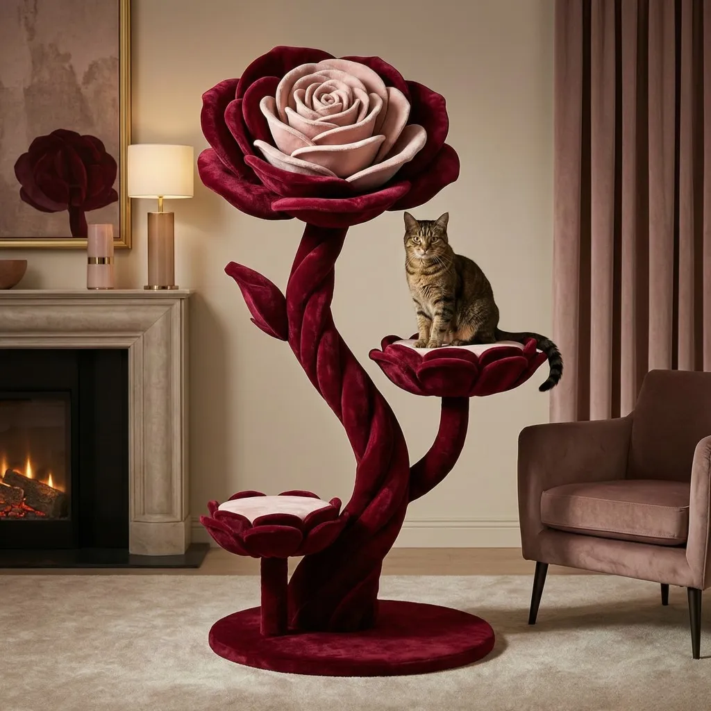 flower cat tree tower