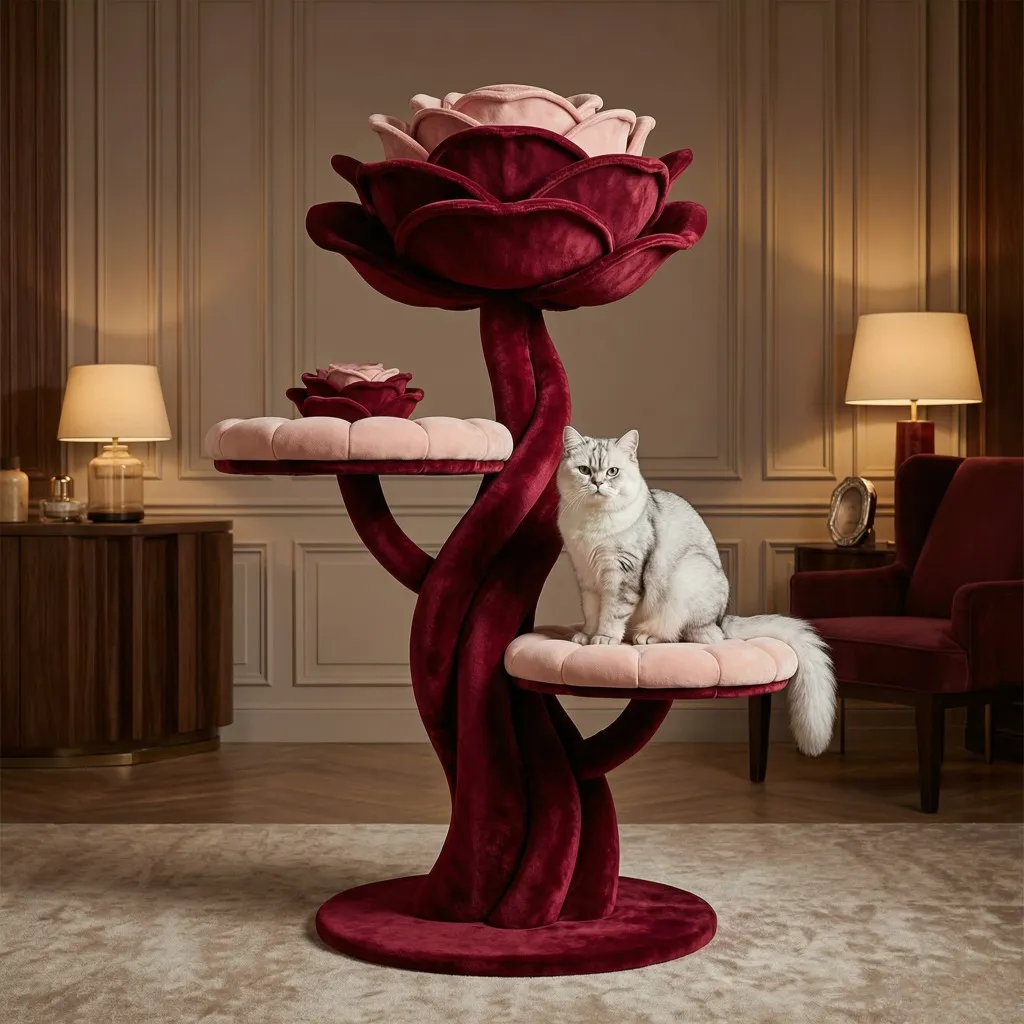 flower-inspired cat tower