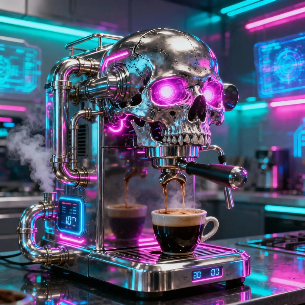 gothic skull coffee maker for sale