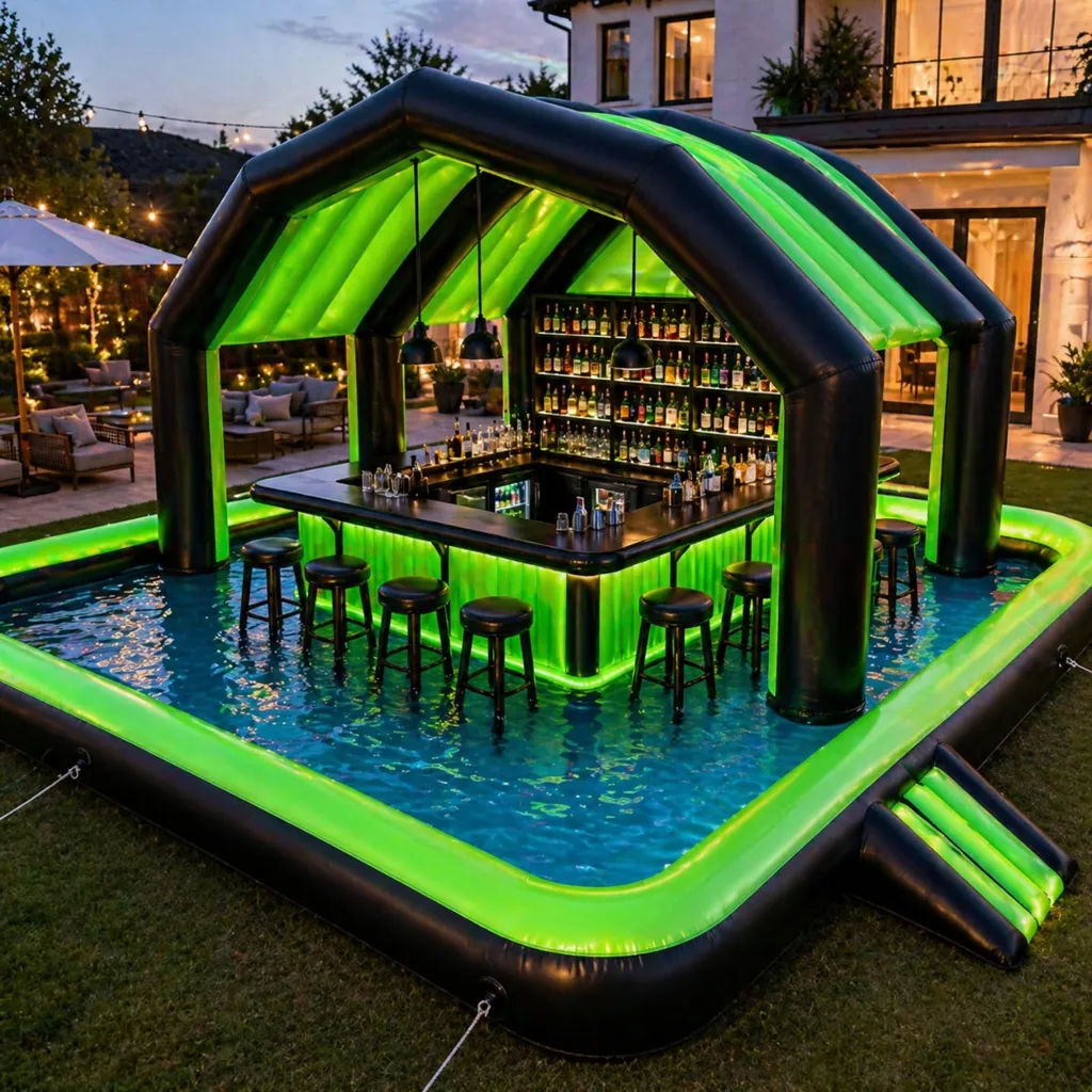 inflatable pool with bar