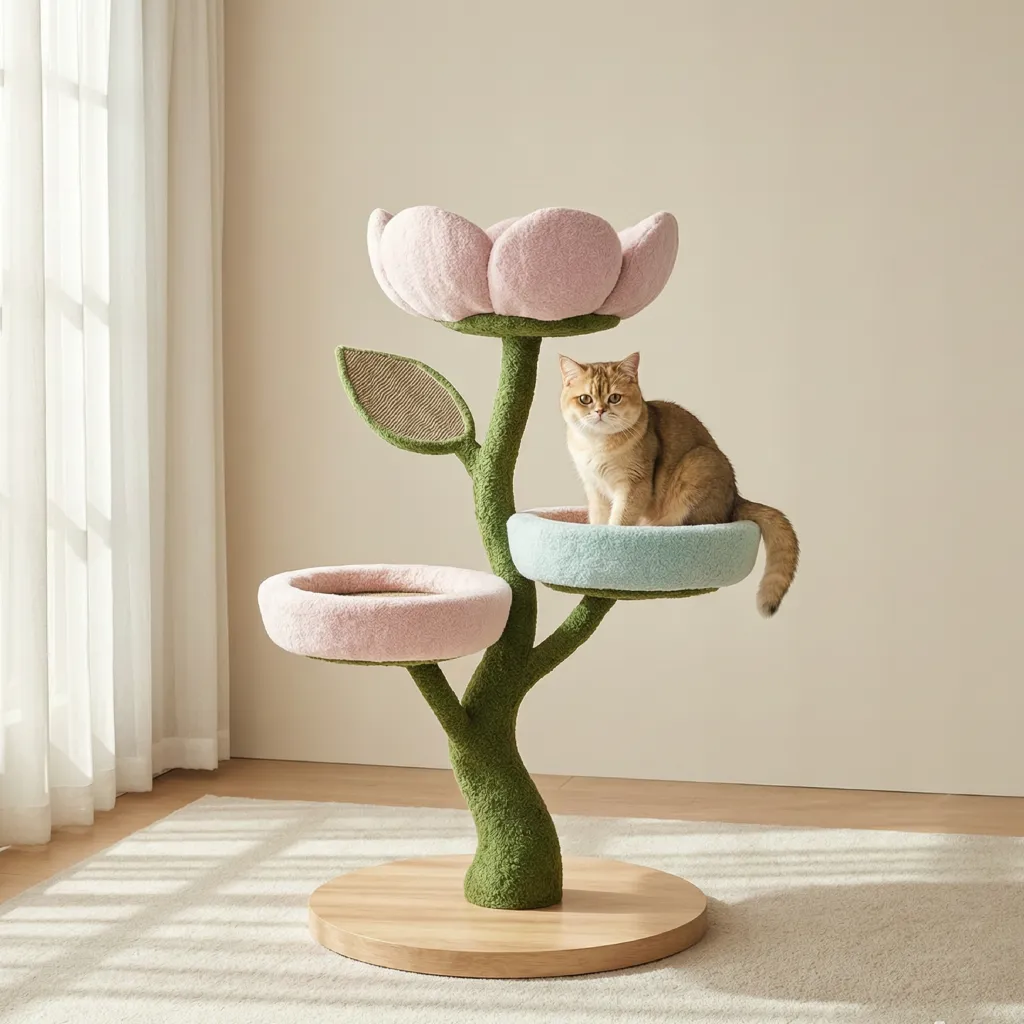 popular flower cat tree