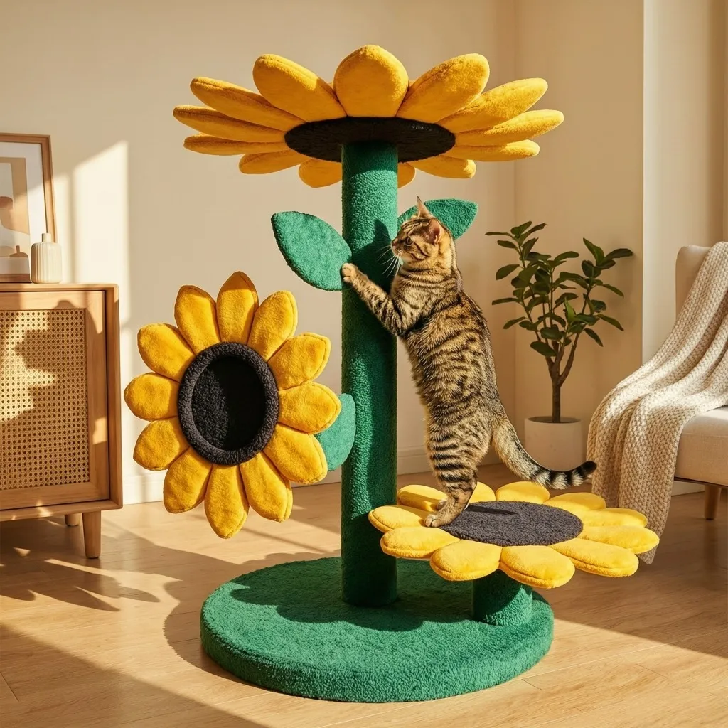 safety flower cat tree
