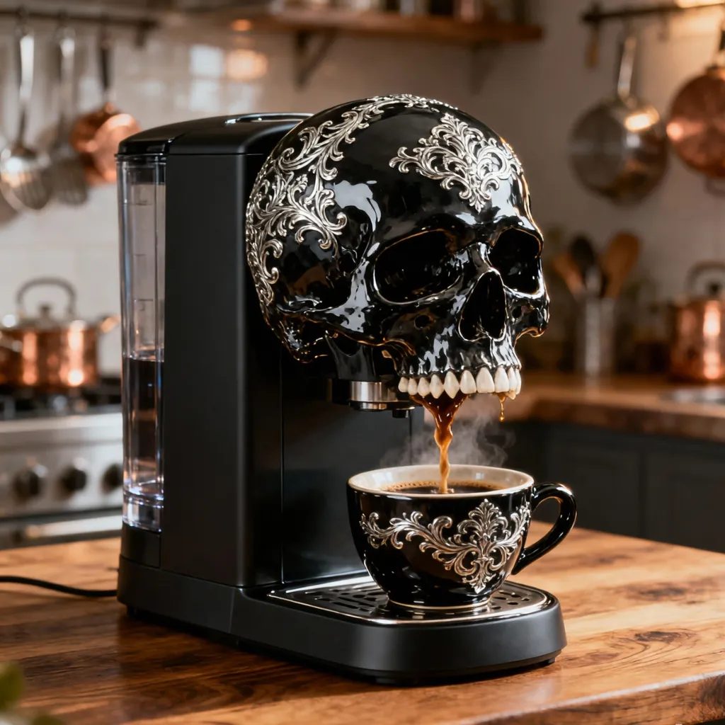 skull coffee maker accessories
